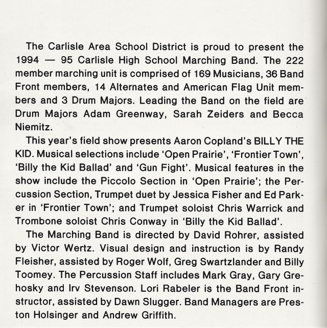 1994-95 Band write-up